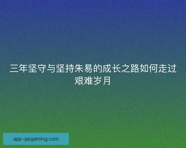 三年坚守与坚持朱易的成长之路如何走过艰难岁月